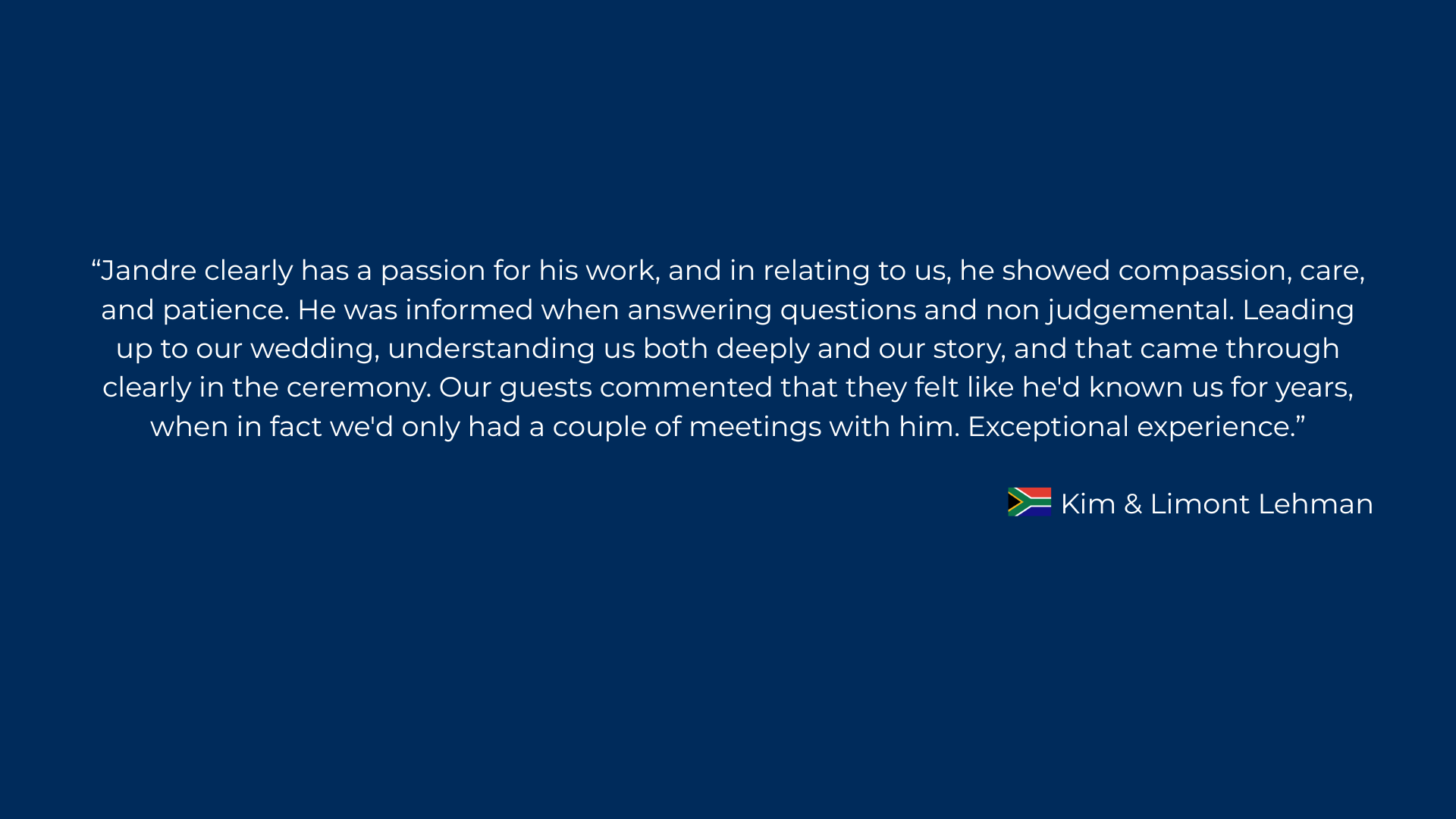 testimonial carousel desktop view k&l